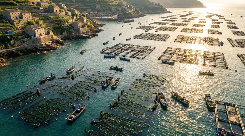 海上养殖风光图片