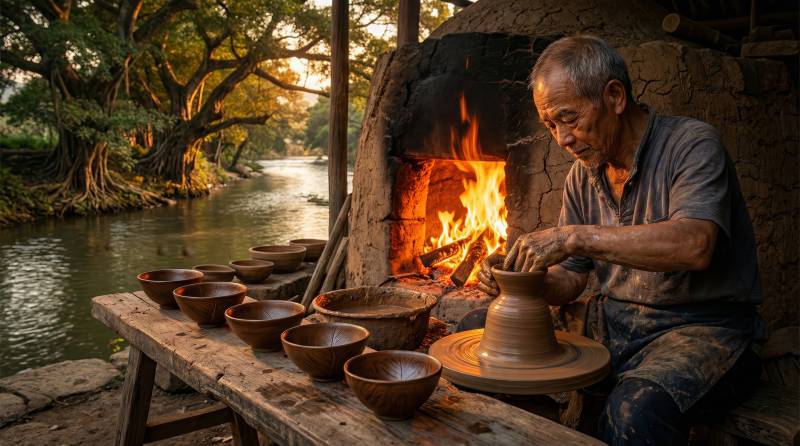 匠人窑火制陶图片