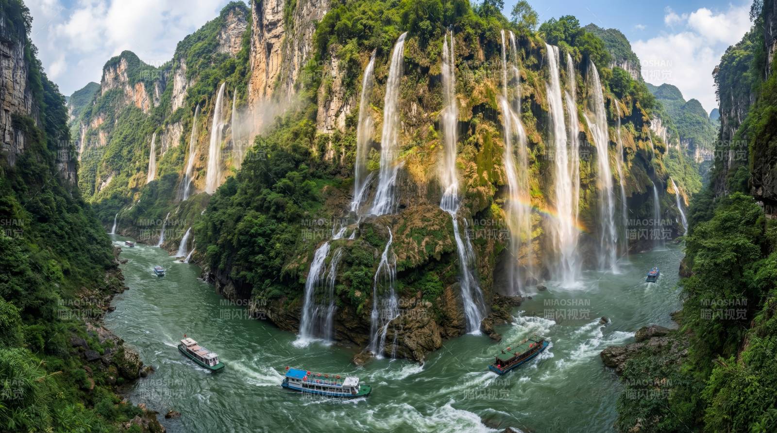 山水瀑布奇景图片