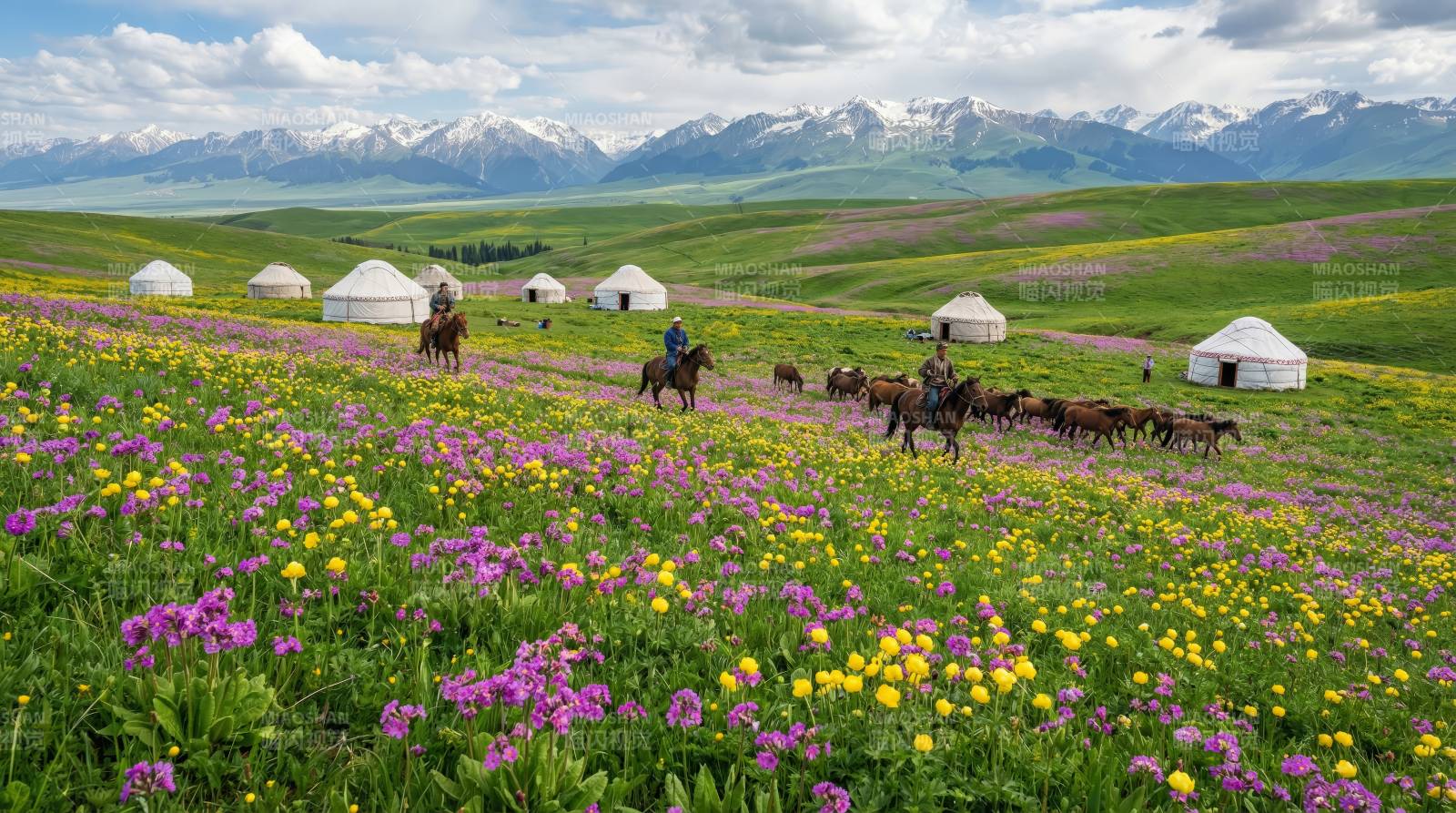 花海草原牧歌图片