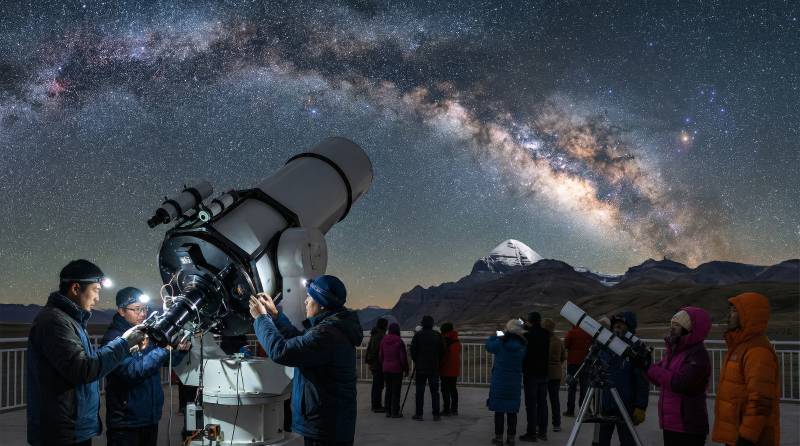 星空下的天文观测图片