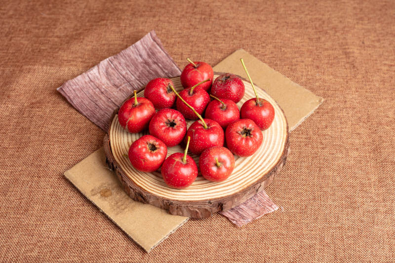 红果木盘静物图片