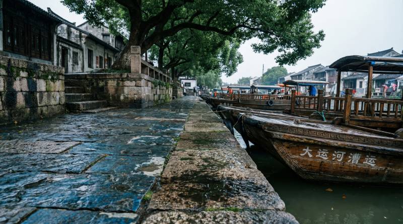 古运河畔静谧景图片