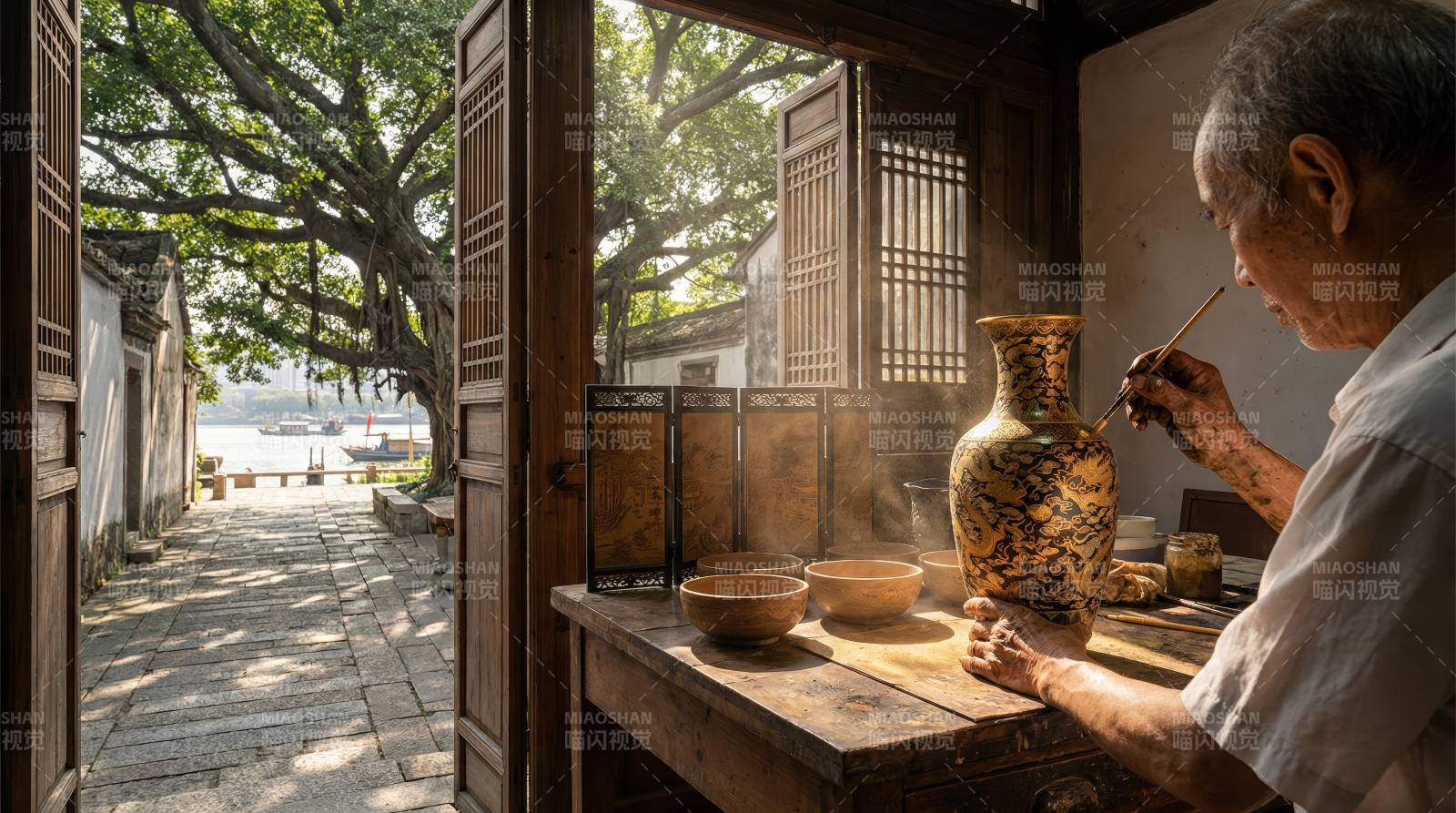 古宅品茶静享时光图片