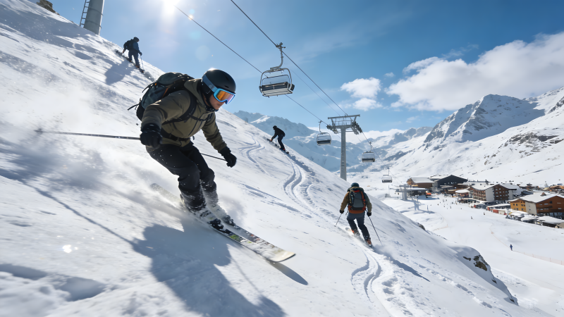 雪山滑雪 畅享冬日图片