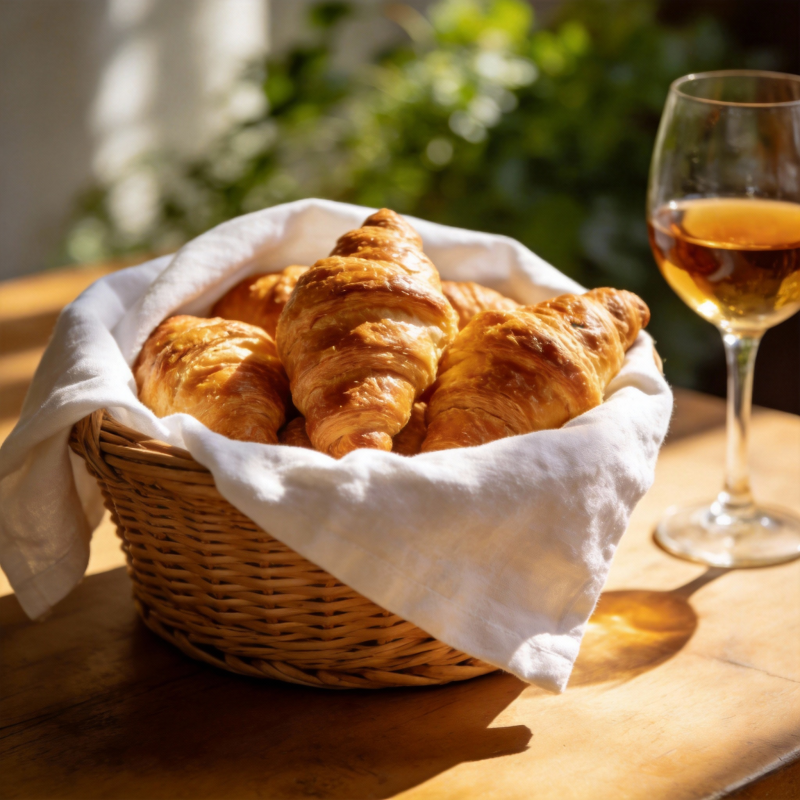 阳光下的羊角面包图片