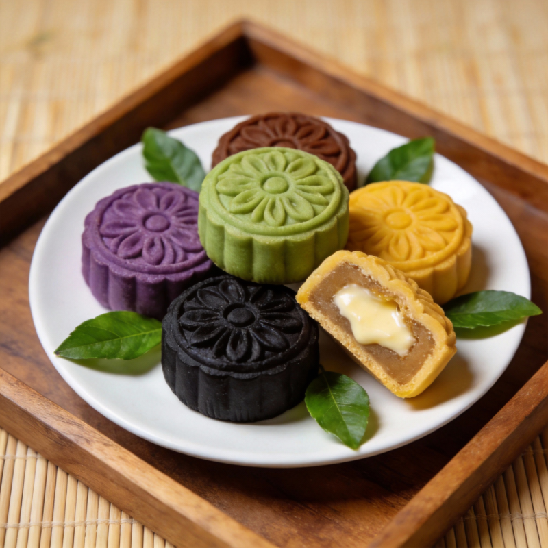 五色月饼 美味诱人图片