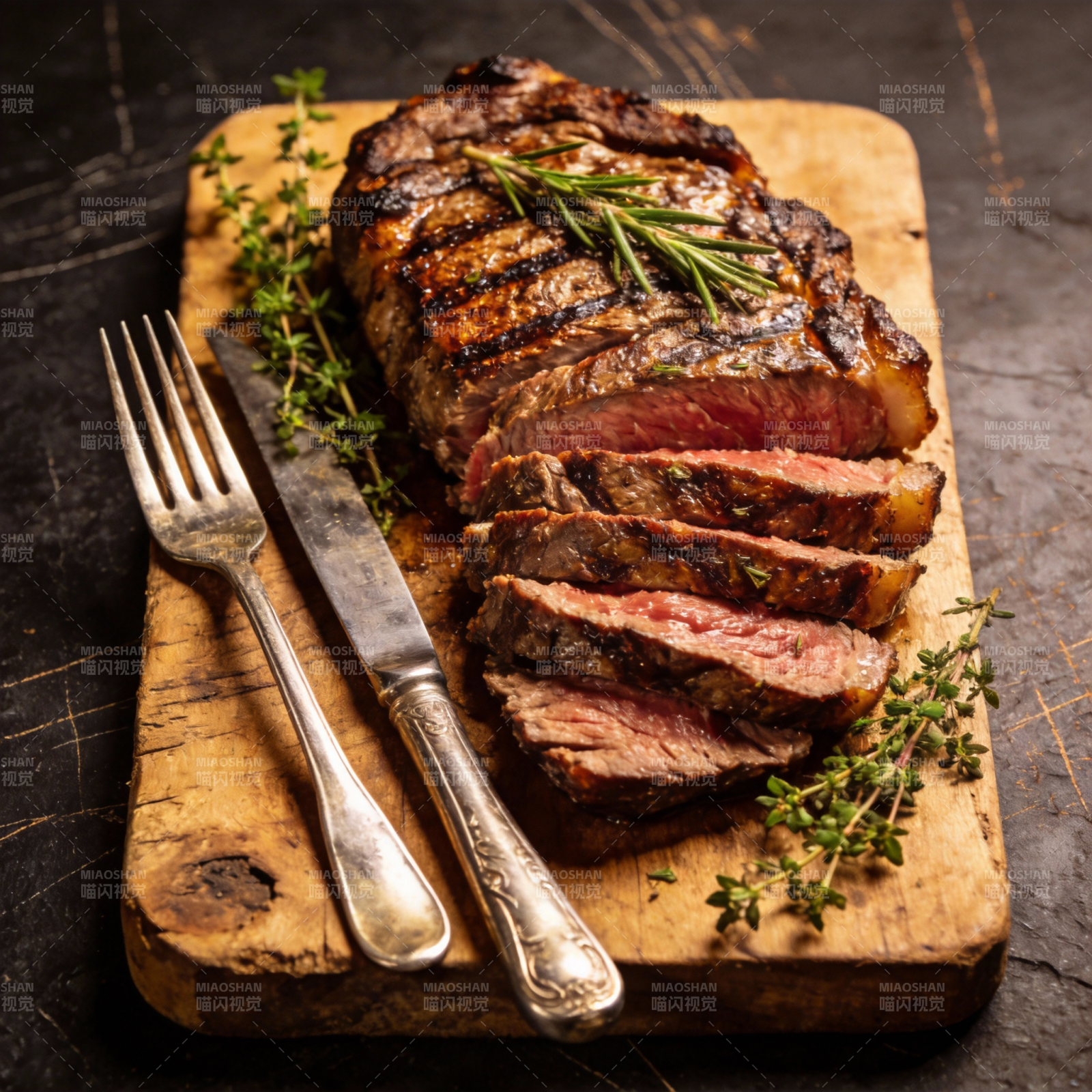 香草烤牛排图片
