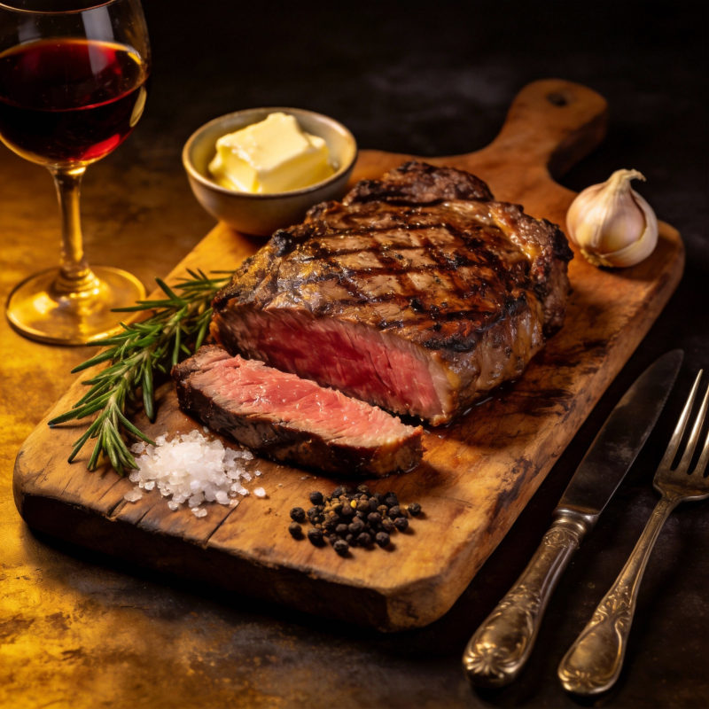 牛排配红酒图片