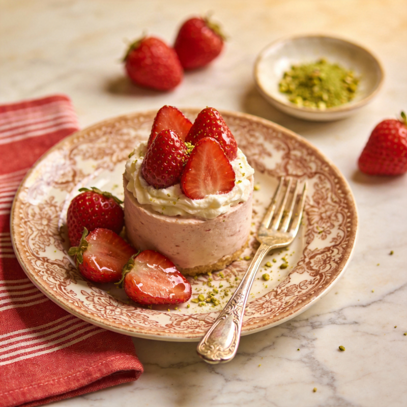 草莓奶油慕斯蛋糕图片