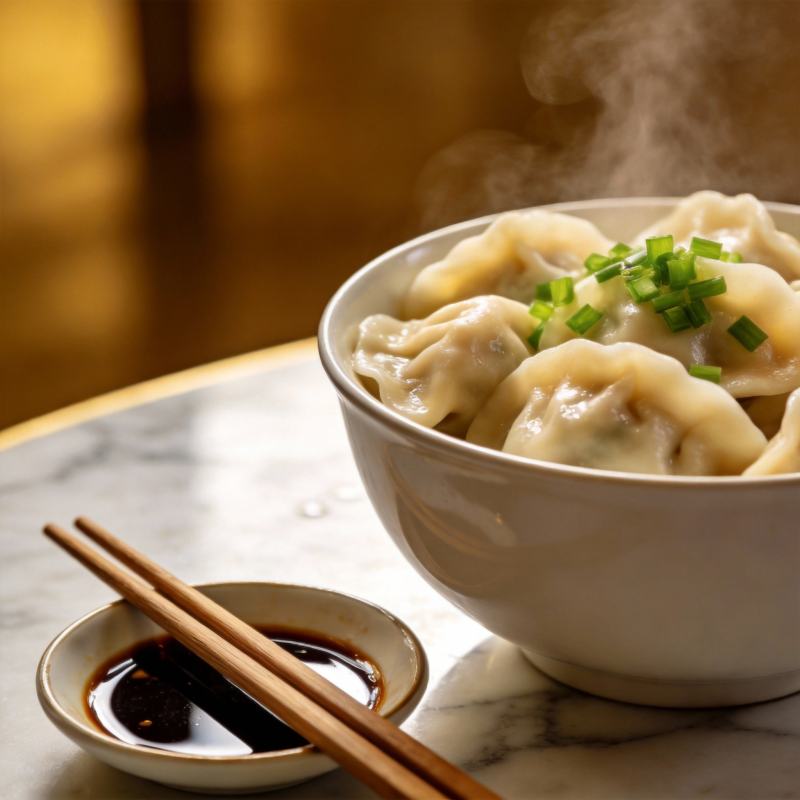 热腾腾的饺子图片