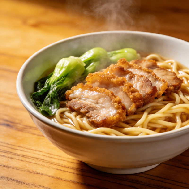 热腾腾的叉烧面图片