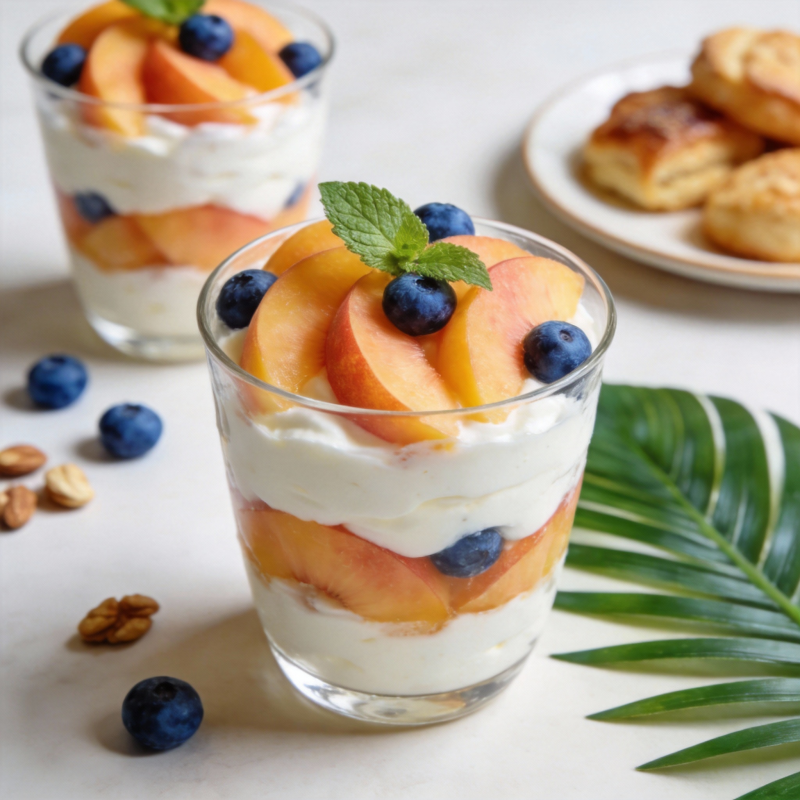 桃蓝莓酸奶杯图片