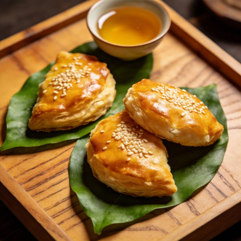 金黄酥皮点心图片