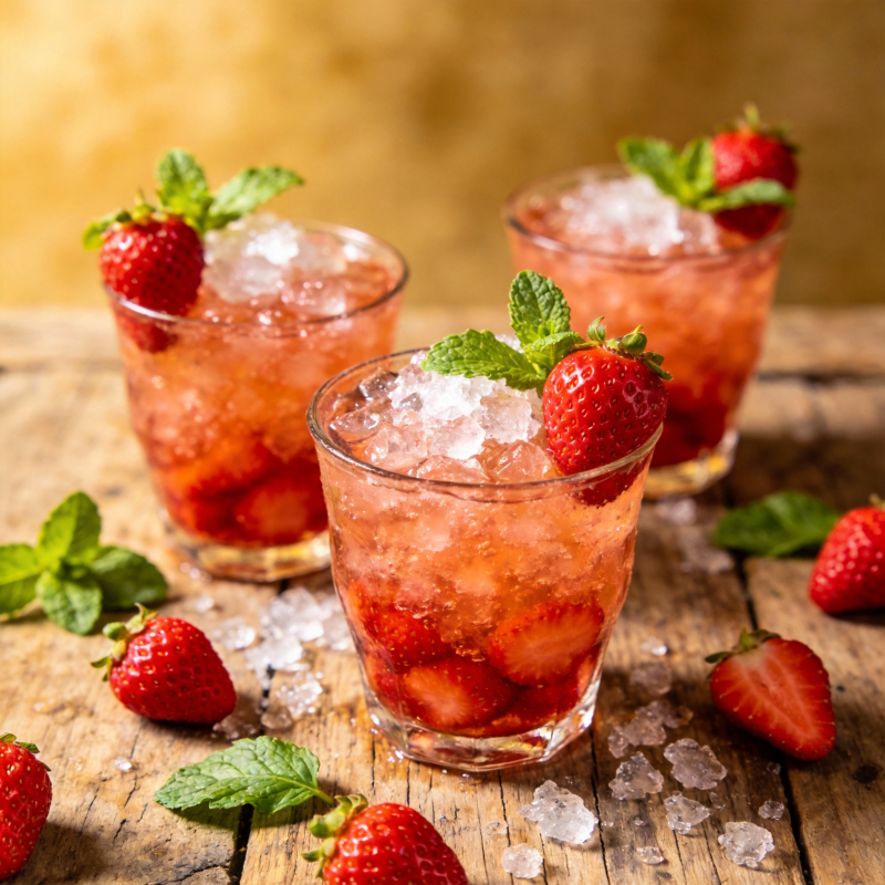 草莓薄荷冰饮图片