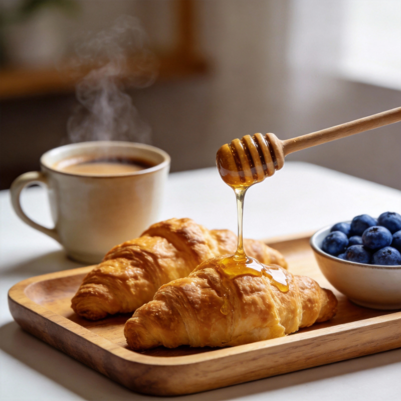 蜂蜜淋香酥羊角包图片