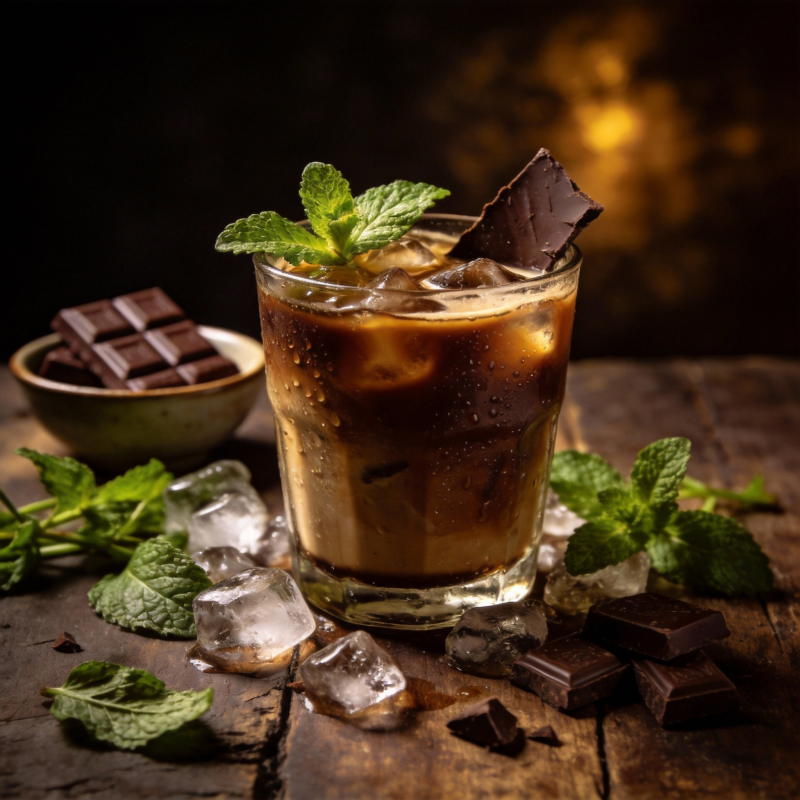 巧克力薄荷冰饮图片
