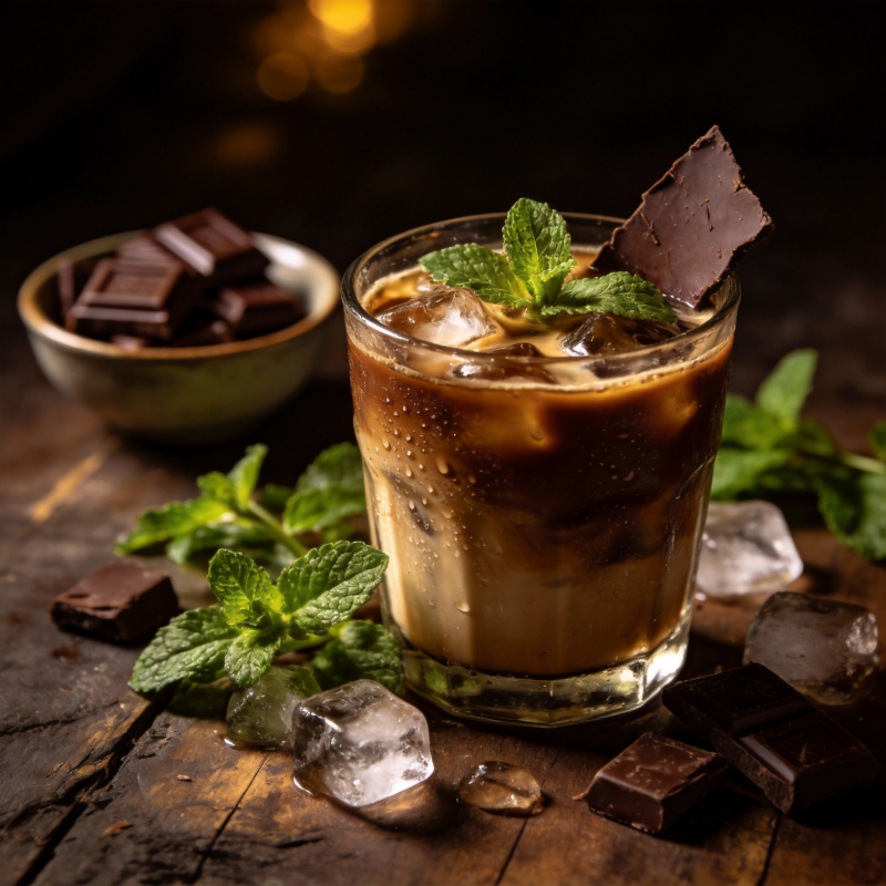 巧克力薄荷冰饮图片