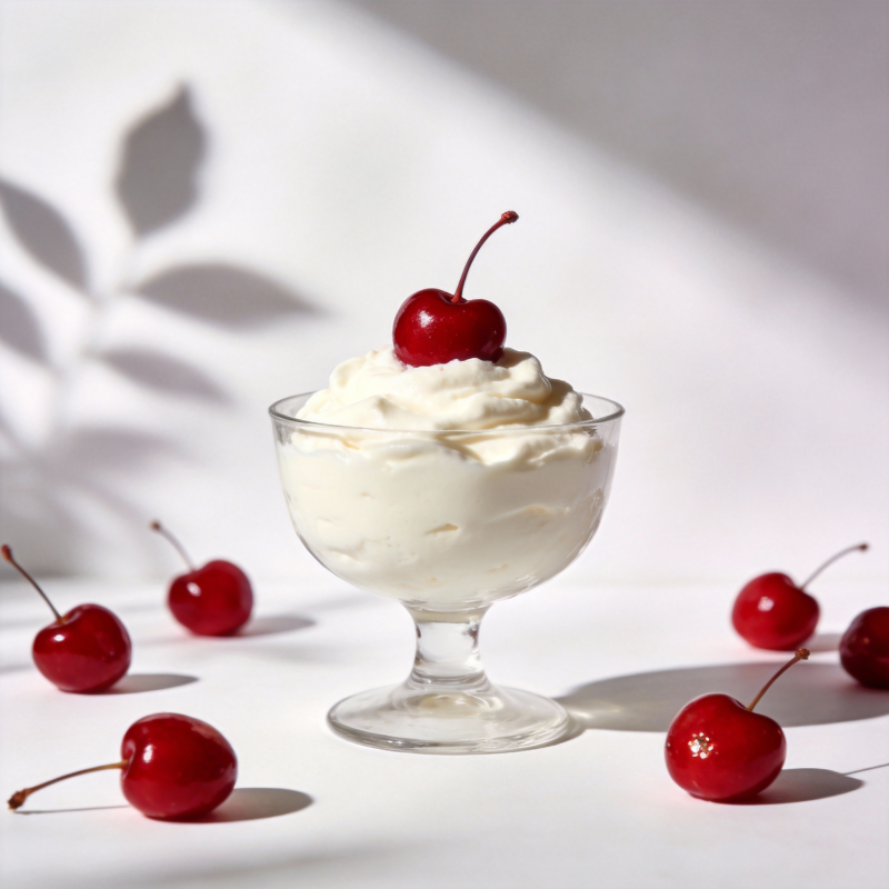 樱桃奶油甜品图片