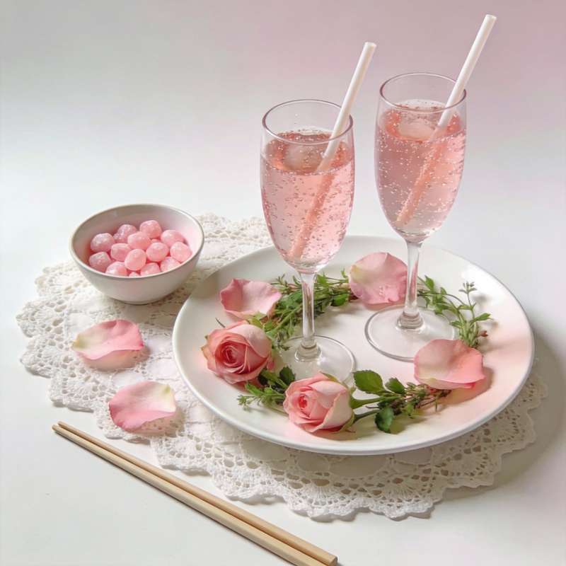 玫瑰香槟甜品时光图片