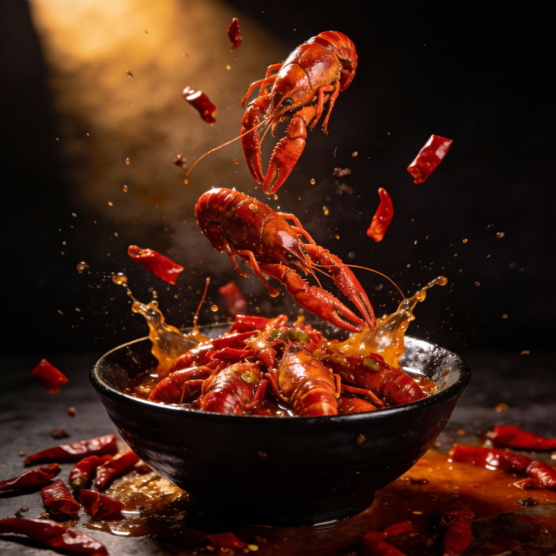 麻辣小龙虾飞溅图片