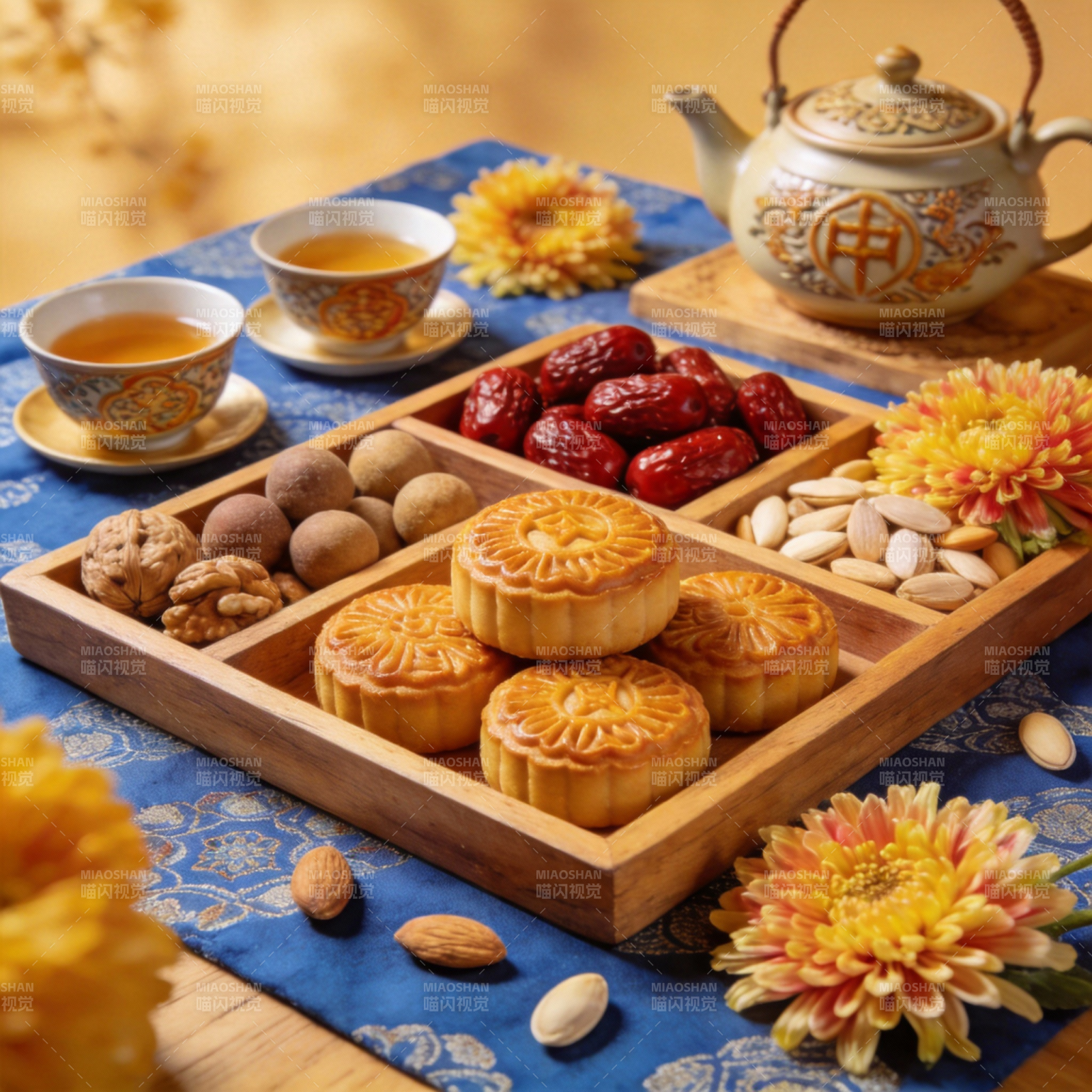 中秋月饼茶点宴图片