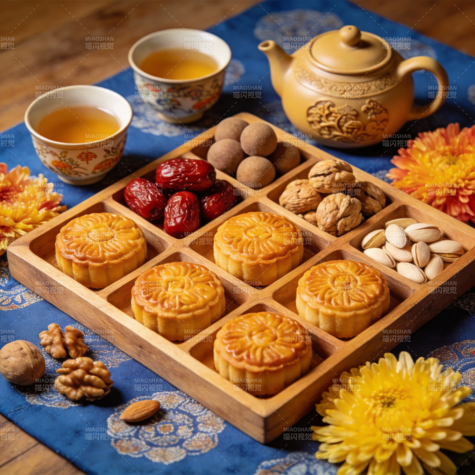 中秋月饼茶点礼盒图片