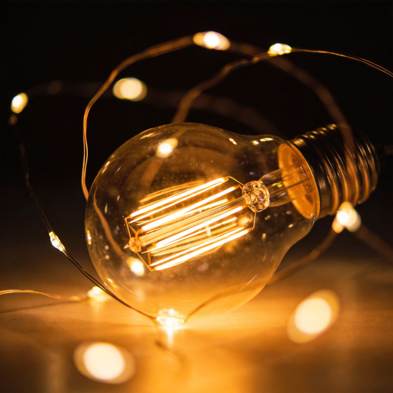 温暖的灯泡光芒图片