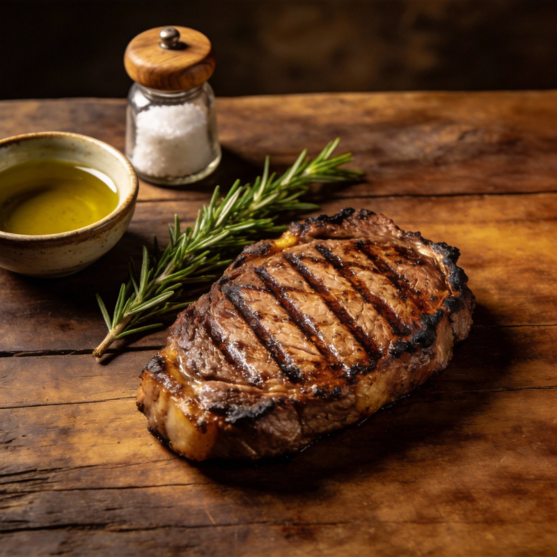 香煎牛排配迷迭香图片