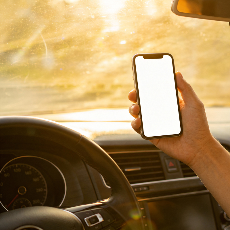 车内手持手机图片