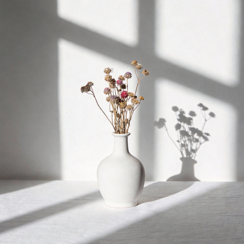 光影中的干花静谧图片