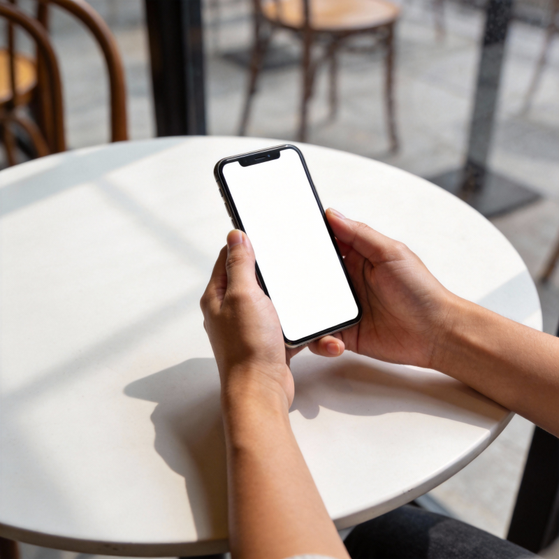 手中握着手机图片