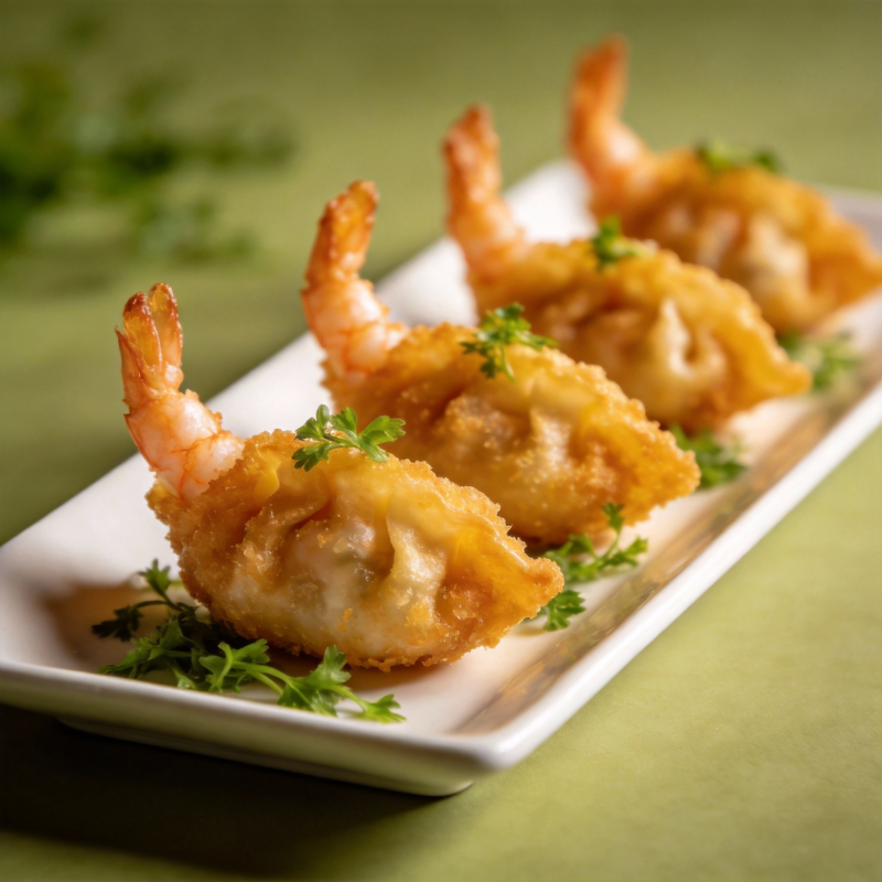 金黄虾仁酥脆可口图片