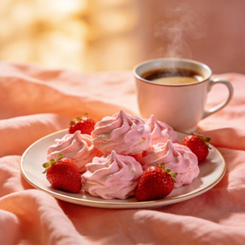 草莓奶油配咖啡图片