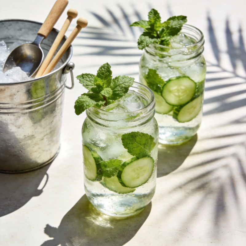 清凉薄荷黄瓜饮图片