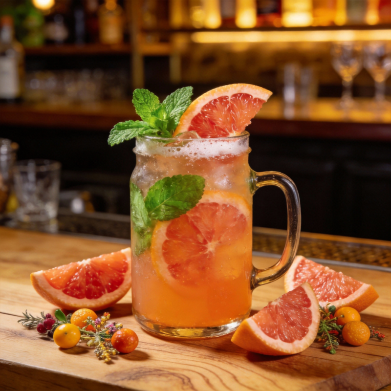 血橙薄荷冰饮图片