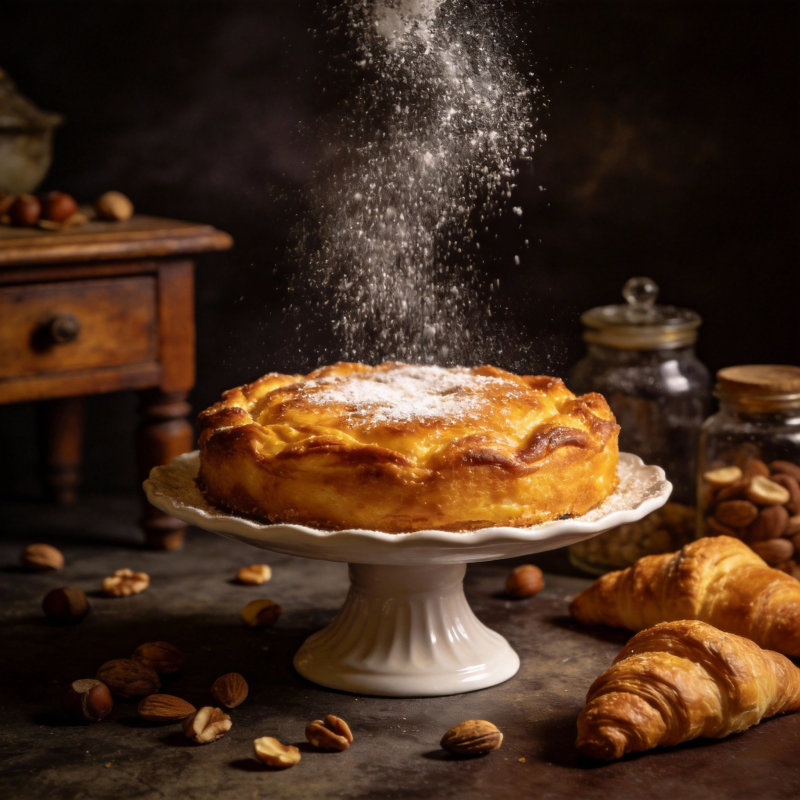 糖霜飘落的甜点图片