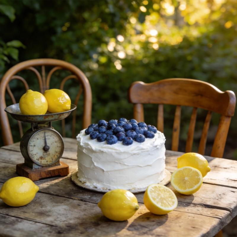 柠檬蓝莓蛋糕图片