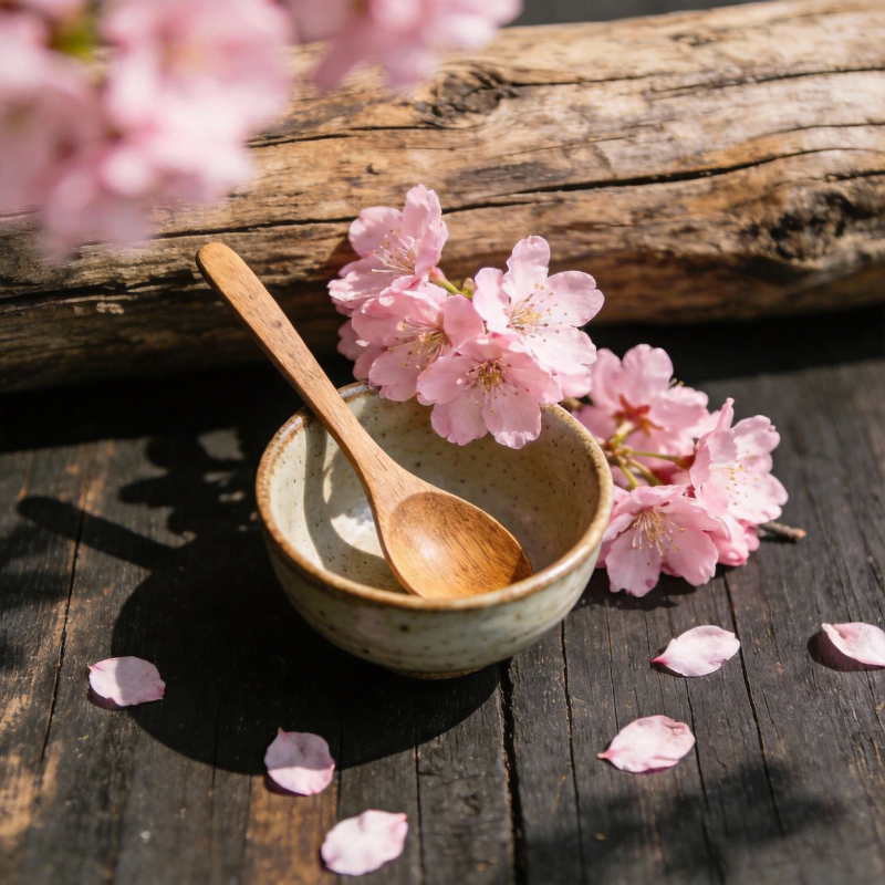 樱花茶盏静谧时光图片