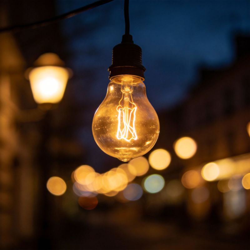 夜灯温暖街景图片