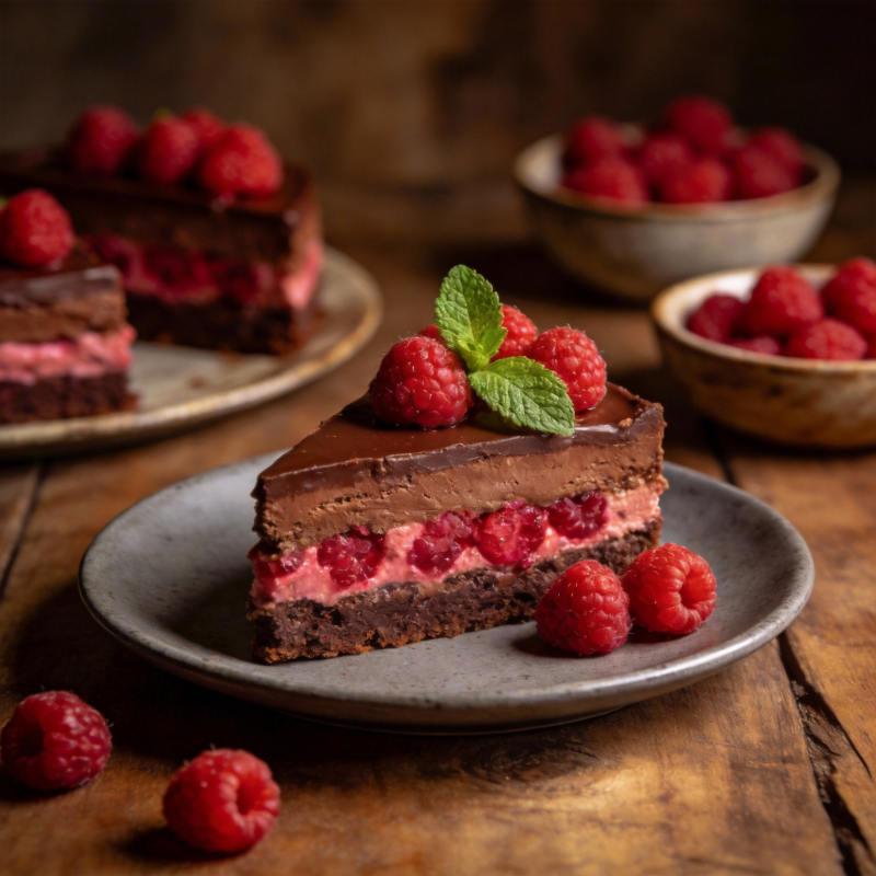 巧克力覆盆子蛋糕图片