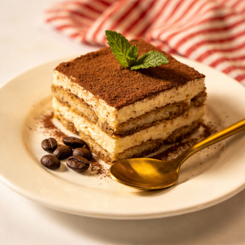 提拉米苏配咖啡豆图片