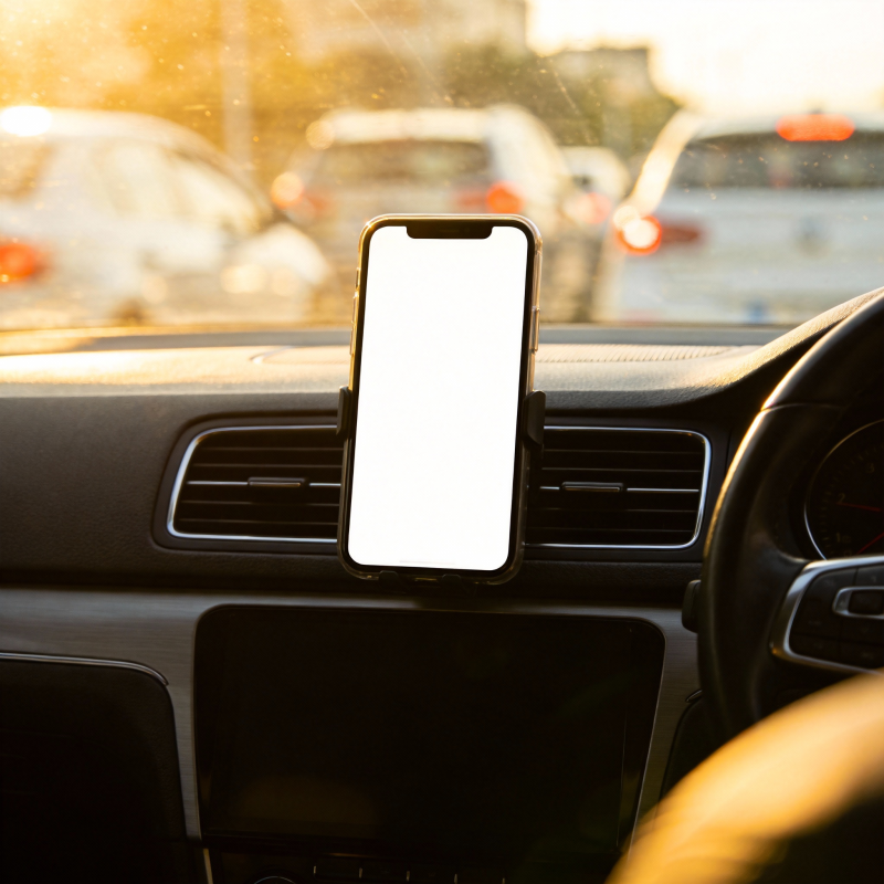 车内手机导航场景图片