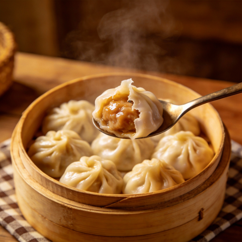 热腾腾的蒸饺图片