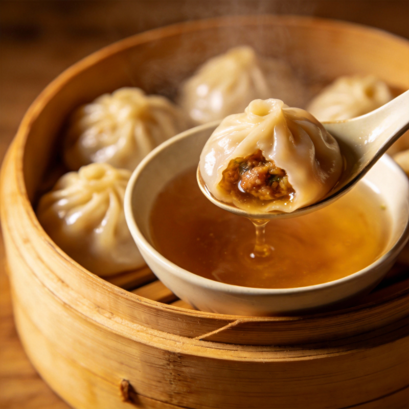 热气腾腾的汤包图片