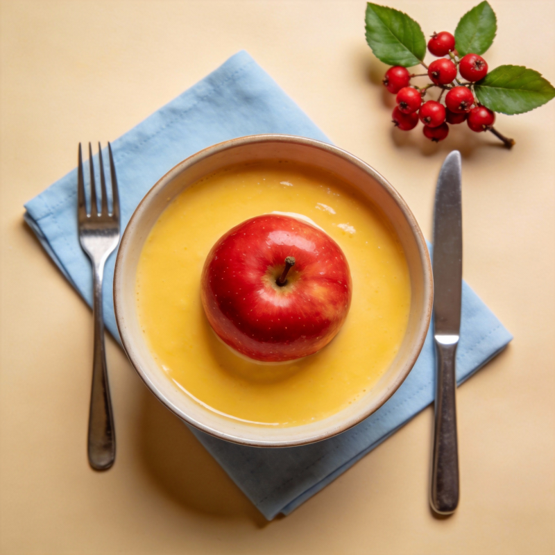 苹果布丁配浆果图片