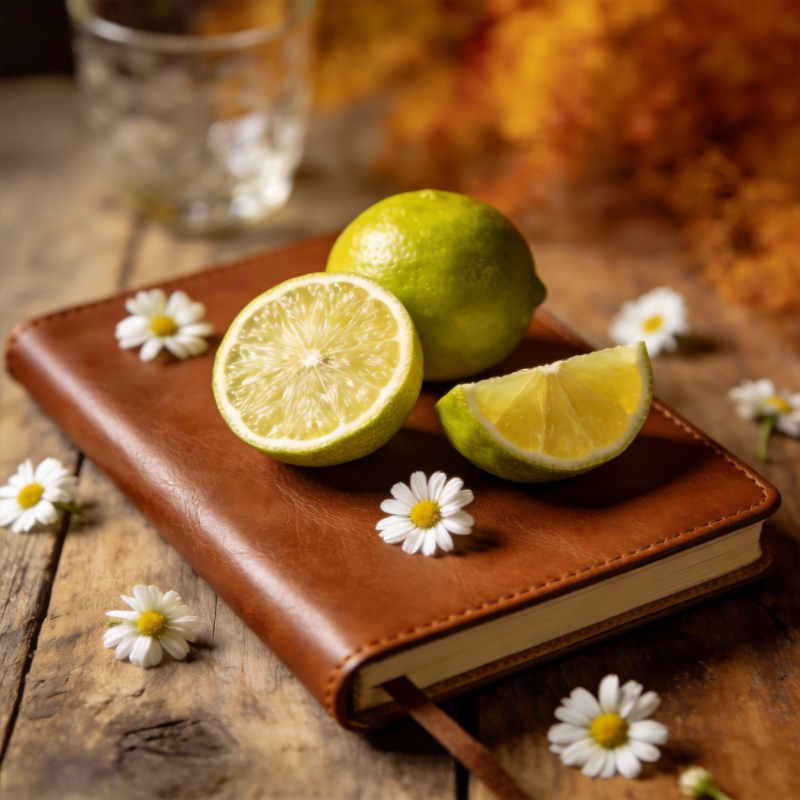 柠檬与书的静谧时光图片