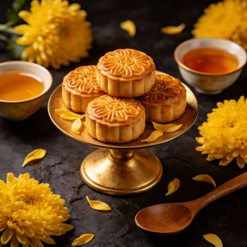 中秋月饼茶香伴图片