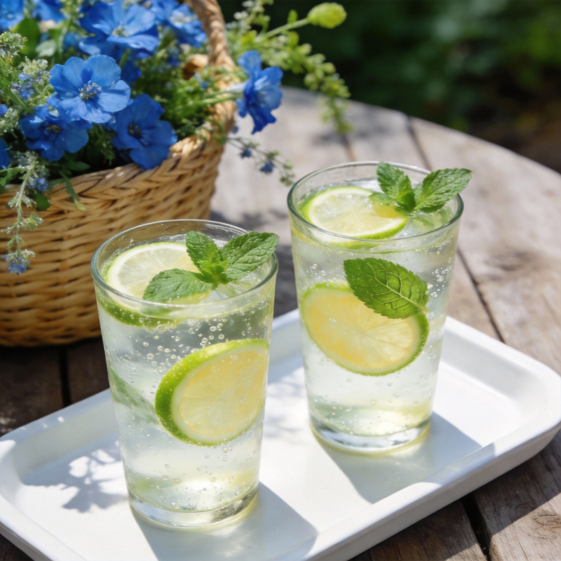 清新柠檬薄荷水图片