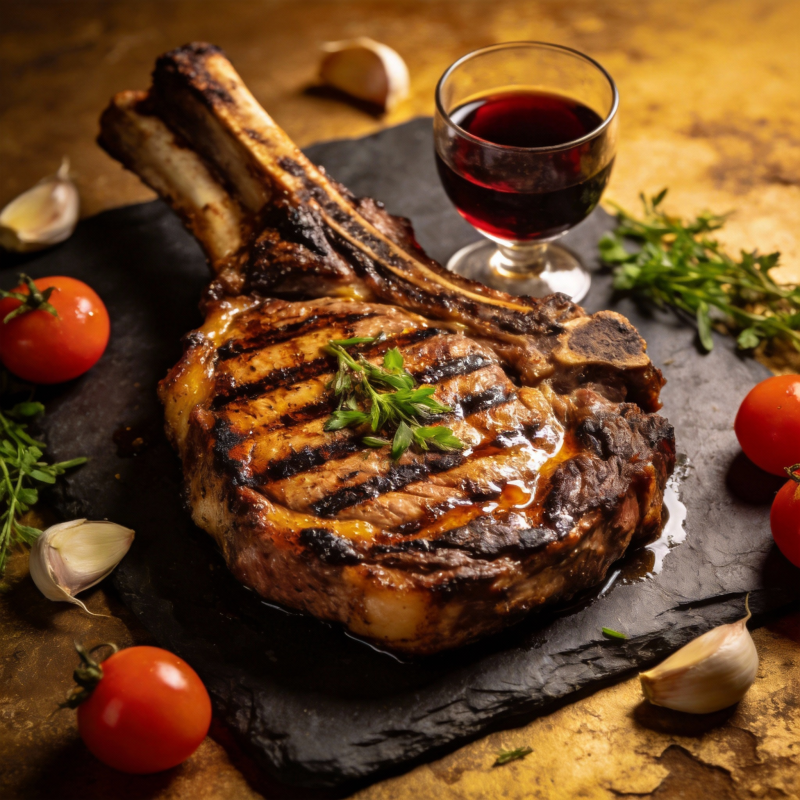 烤羊排配红酒图片